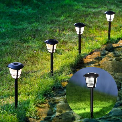 Aigostar - LED Solarleuchte LED/0,06W/2V 100 mAh 33,8 cm 6500K IP44 schwarz