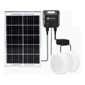 Aigostar - LED-Solarleuchte 2xLED/35W/12V 6000 mAh 6500K IP65 Ø 16,8 cm + Fernbedienung