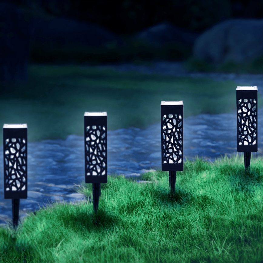 Aigostar - LED-Solarleuchte LED/0,006W/1,2V 28,5cm schwarz 100 mAh 6500K  IP44