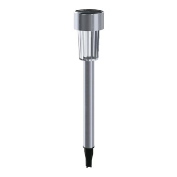 Aigostar - LED-Solarleuchte LED/0,006W/1,2V 29,5 cm 40 mAh matt Chrom 6500K IP44