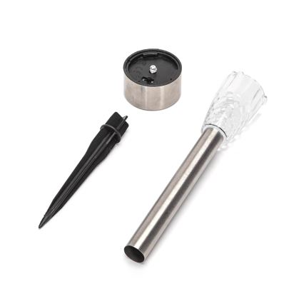 Aigostar - LED-Solarleuchte LED/0,006W/1,2V 40 mAh 29,7 cm matt Chrom 6500K IP44