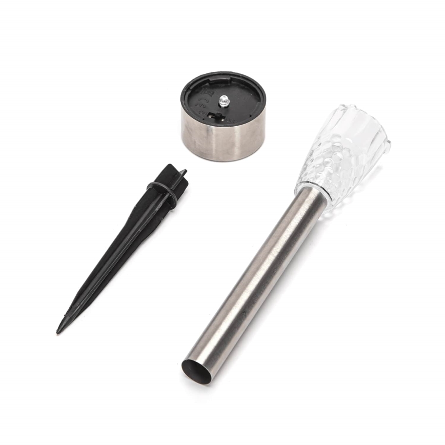 Aigostar - LED-Solarleuchte LED/0,006W/1,2V 40 mAh 29,7 cm matt Chrom 6500K IP44
