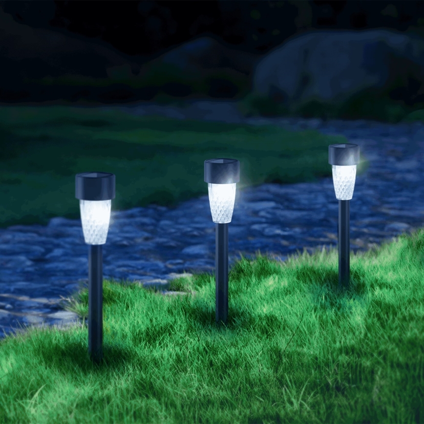 Aigostar - LED-Solarleuchte LED/0,006W/1,2V 40 mAh 29,7 cm schwarz 6500K IP44