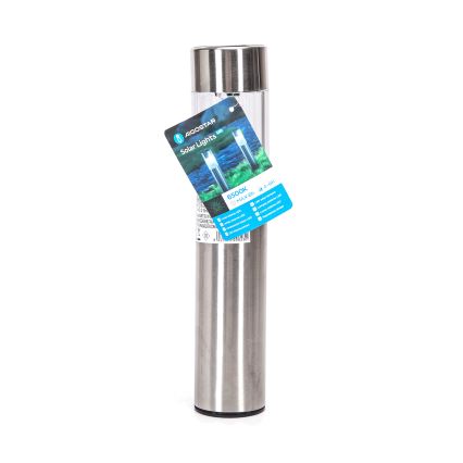 Aigostar - LED-Solarleuchte LED/0,006W/1,2V 31,5 cm 100 mAh matt Chrom 6500K IP44