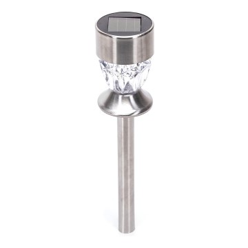 Aigostar - LED Solarleuchte LED/0,006W/1,2V 35,5 cm mattchrom 2700K IP44 100 mAh