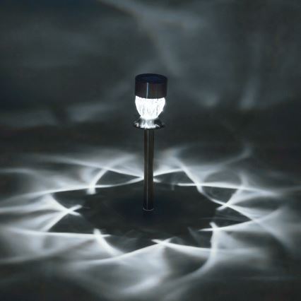 Aigostar - LED-Solarleuchte LED/0,006W/1,2V 35,5cm matt Chrom 100 mAh 3000K IP44