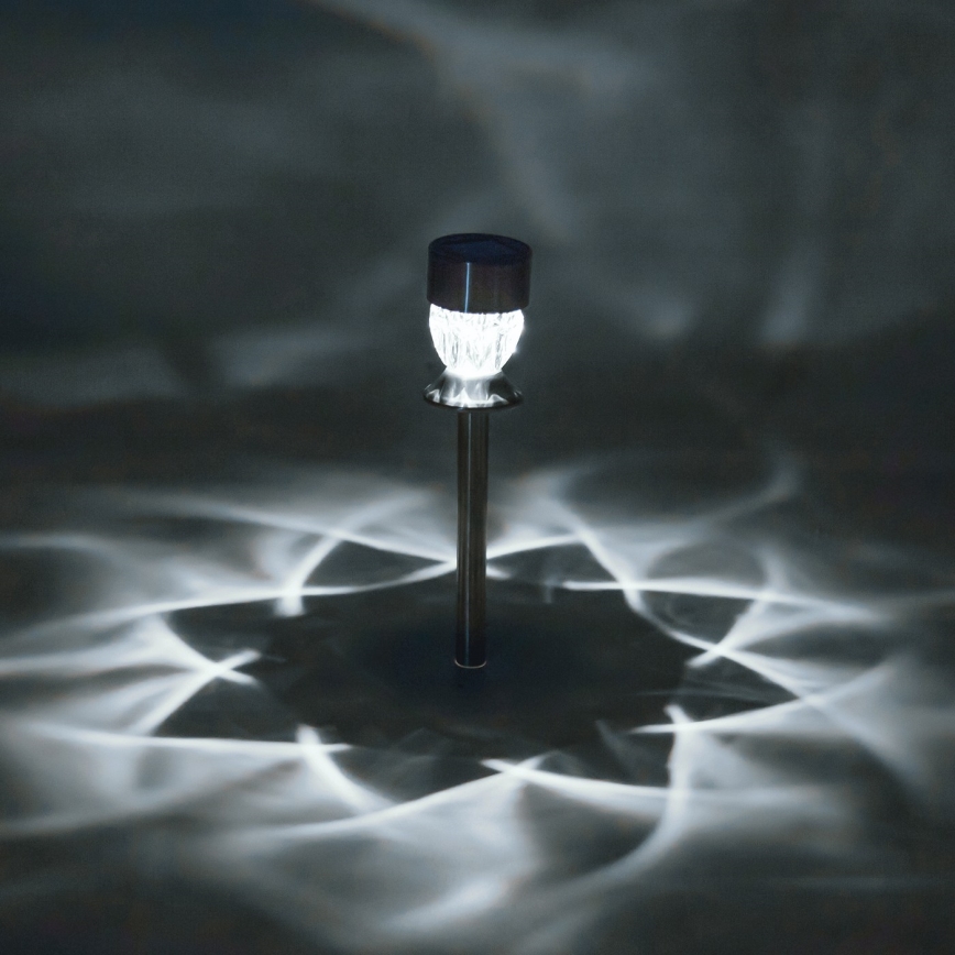 Aigostar - LED-Solarleuchte LED/0,006W/1,2V 35,5cm matt Chrom 100 mAh 3000K IP44