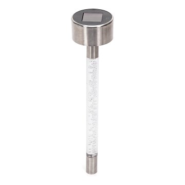 Aigostar - LED Solarleuchte LED/0,006W/1,2V 36,7 cm mattchrom 2700K 40 mAh IP44