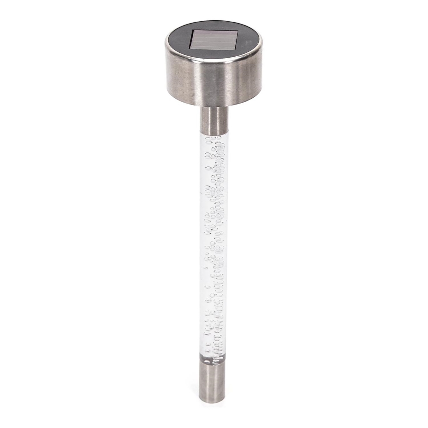 Aigostar - LED Solarleuchte LED/0,006W/1,2V 36,7 cm mattchrom 2700K 40 mAh IP44