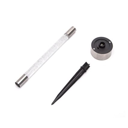Aigostar - LED-Solarleuchte LED/0,006W/1,2V 36,7cm matt Chrom 2700K 40 mAh IP44