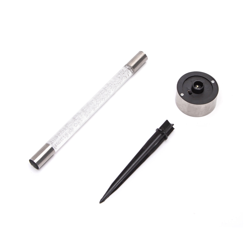 Aigostar - LED-Solarleuchte LED/0,006W/1,2V 36,7cm matt Chrom 2700K 40 mAh IP44