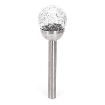 Aigostar - LED Solarleuchte LED/0,006W/1,2V 37,8 cm mattchrom 6500K IP44 100 mAh