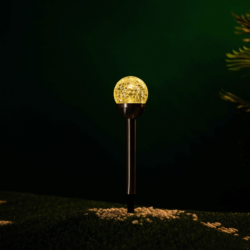 Aigostar - LED-Solarleuchte LED/0,006W/1,2V 37,8cm matt Chrom 2700K IP44