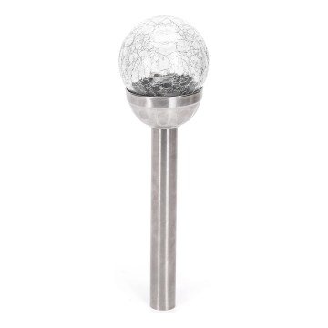 Aigostar - LED-Solarleuchte LED/0,006W/1,2V 37,8cm matt Chrom 2700K IP44
