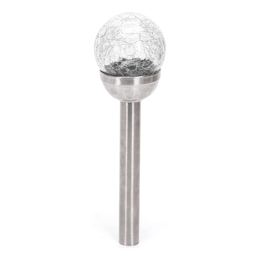 Aigostar - LED-Solarleuchte LED/0,006W/1,2V 37,8cm matt Chrom 2700K IP44