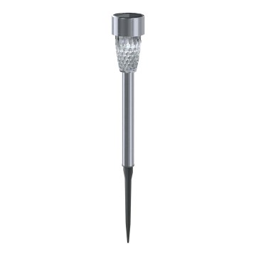 Aigostar - LED-Solarleuchte LED/0,006W/1,2V 40 mAh 29,7 cm matt Chrom 6500K IP44