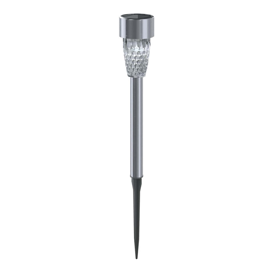 Aigostar - LED-Solarleuchte LED/0,006W/1,2V 40 mAh 29,7 cm mattes Chrom 6500K IP44