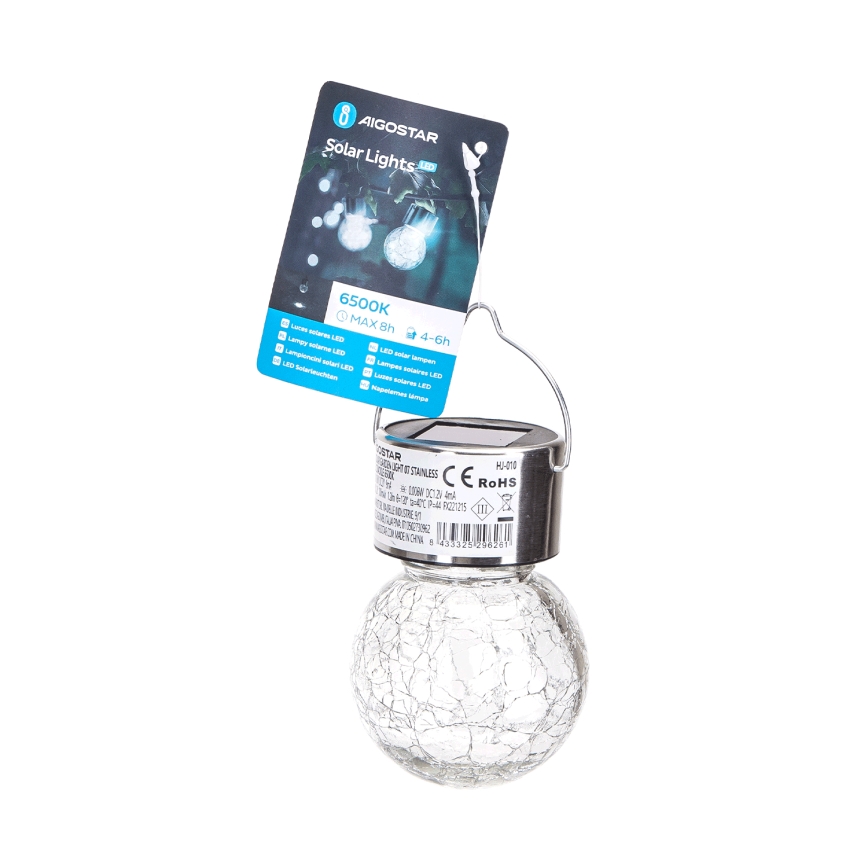 Aigostar - LED-Solarleuchte LED/0,006W/1,2V d 6 cm 100 mAh 6500K IP44