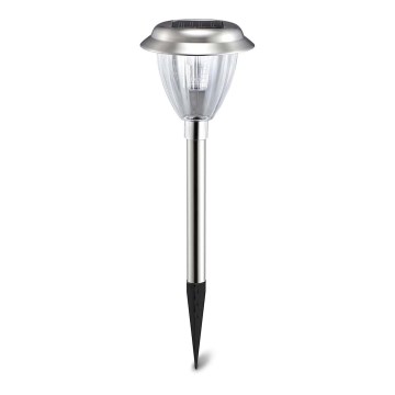 Aigostar - LED-Solarleuchte LED/0,08W/2V 30,4 cm 200 mAh 6500K IP44 matt Chrom