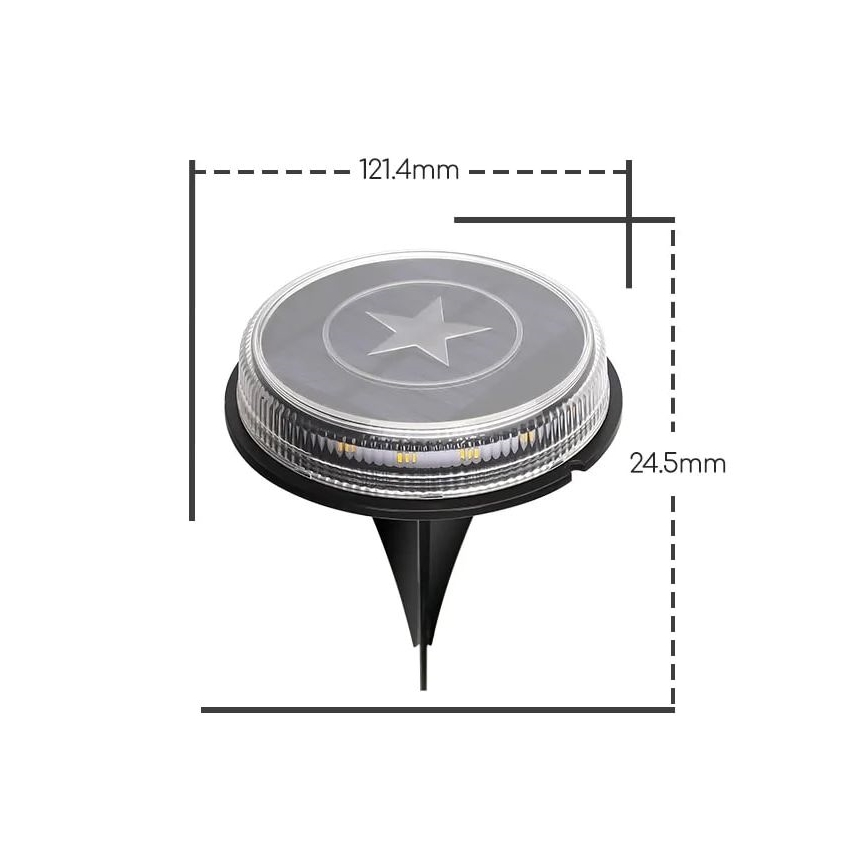 Aigostar - LED-Solarleuchte LED/0,6W/5,5V 24,5 cm 500 mAh 3200K IP66 schwarz