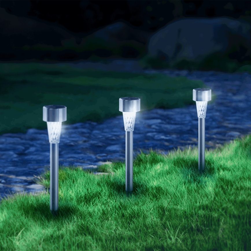 Aigostar - LED-Solarleuchte LED/2V IP44 40 mAh mattchrom