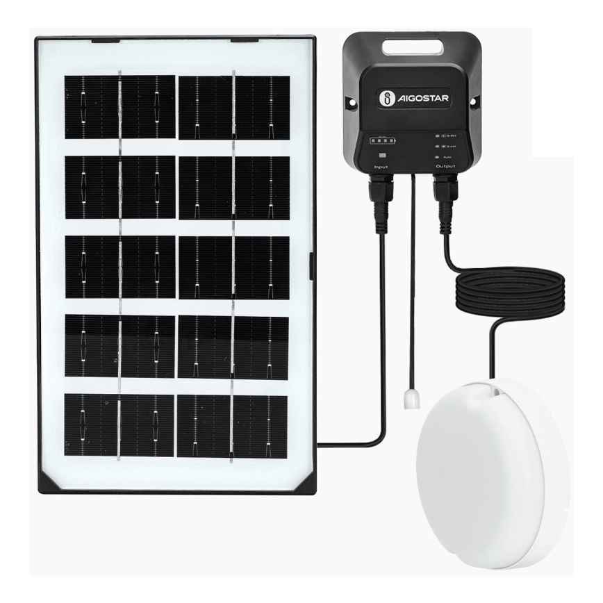 Aigostar - LED-Solarleuchte LED/35W/12V 3000 mAh 6500K d 16,8 cm + Fernbedienung