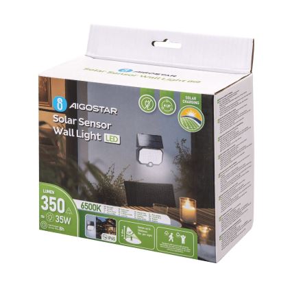 Aigostar - LED-Solarleuchte mit Bewegungssensor LED/2,4W/3,7V IP65