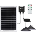 Aigostar - LED-Solarleuchte mit Sensor 2xLED / 35 W / 12 V / 6000 mAh / 6500 K / IP65 Ø 15 cm + Fernbedienung