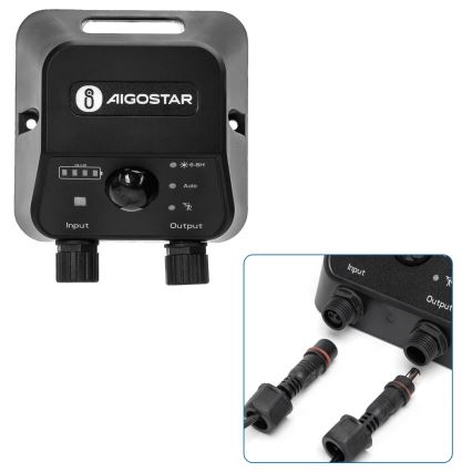 Aigostar - LED-Solarpendelleuchte mit Sensor 2xLED/70W/12V 12000 mAh 6500K IP65 Ø 12 cm + Fernbedienung