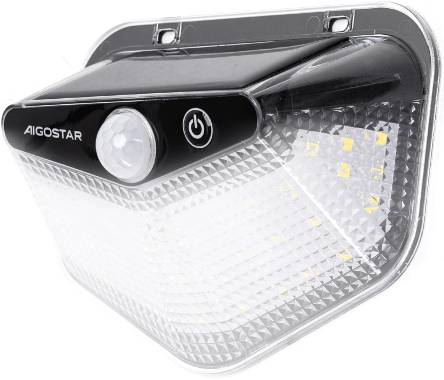 Aigostar - LED-Solarleuchte mit Sensor, LED 3,7 V, 6500 K, 500 mAh, IP65, schwarz