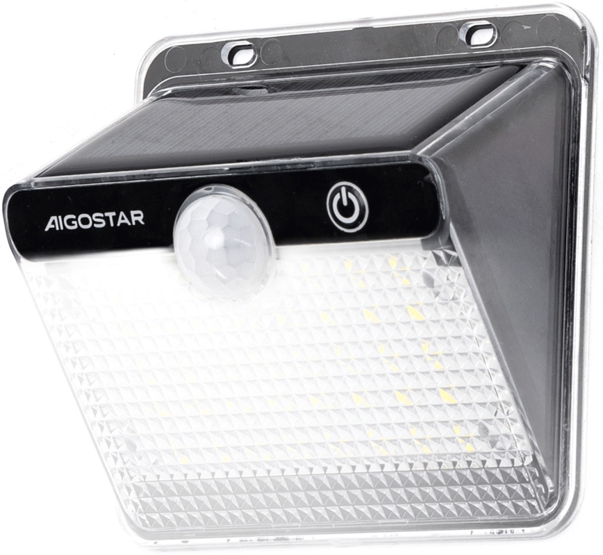 Aigostar - LED-Solarleuchte mit Sensor LED/3,7V 6500K 1200 mAh IP65 schwarz