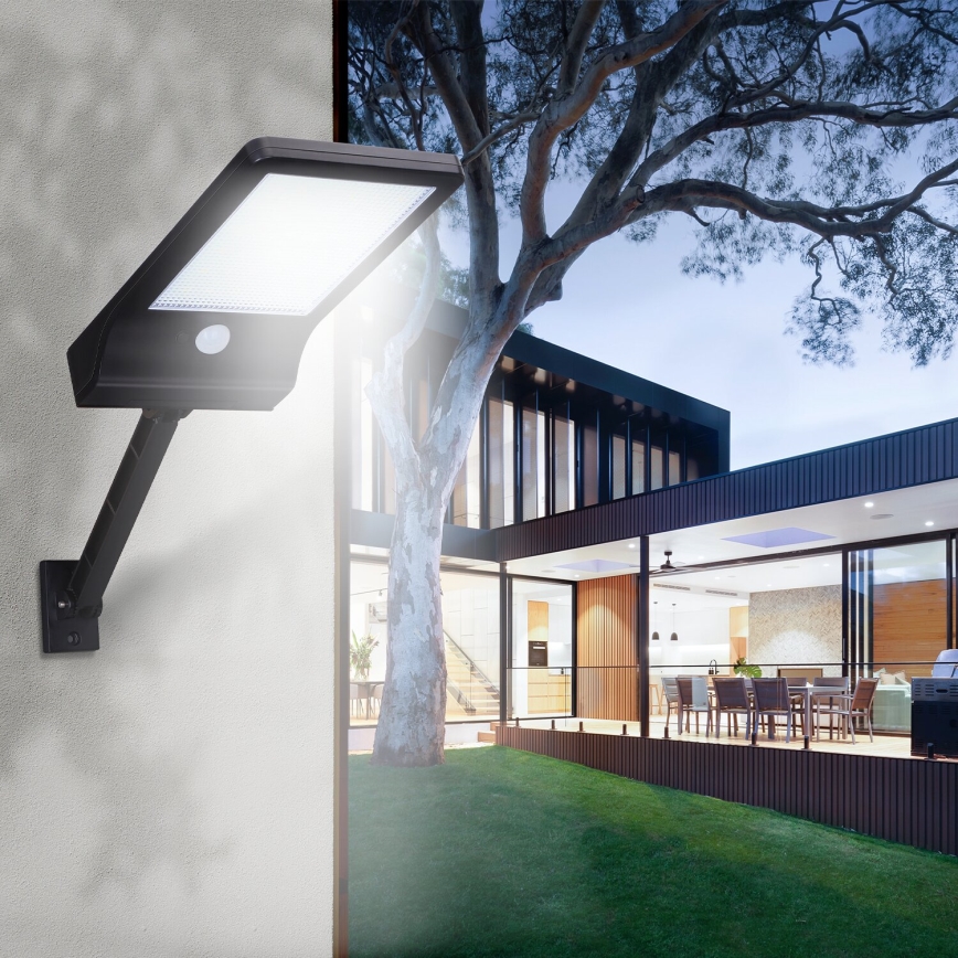 Aigostar - LED-Solar-Straßenlaterne mit Sensor LED/3W/3,7V1800 mAh IP44 3000/4000/5000K + Fernbedienung