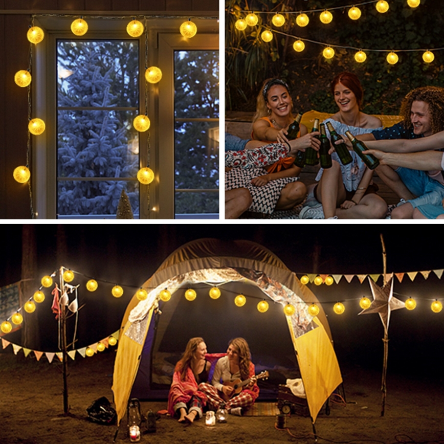 Aigostar - LED-Solarlichterkette 10xLED/3,8m IP44 600 mAh warmweiβ