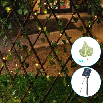 Aigostar - LED-Solarlichterkette 148xLED/2x1,2m IP65 warmweiβ Efeu