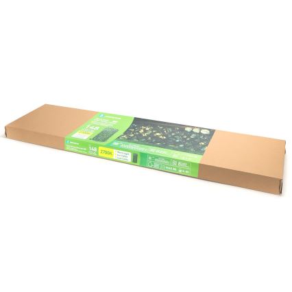 Aigostar - LED-Solarlichterkette 148xLED/2x1,2m IP65 warmweiβ Eukalyptus