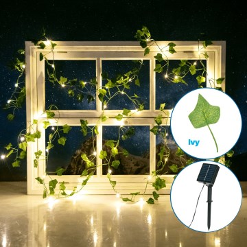 Aigostar - LED-Solarlichterkette 50xLED/7m IP65 warmweiβ Efeu