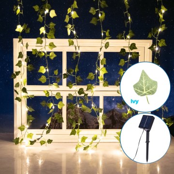 Aigostar - LED-Solarlichterkette 70xLED/4x1m IP65 warmweiβ Efeu