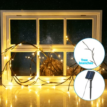 Aigostar - LED-Solarlichterkette 72xLED/4m IP65 warmweiβ Baumäste