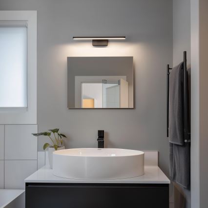 Aigostar - LED-Spiegelleuchte für Badezimmer, 8 W, 230 V, 4000 K, 40 cm, IP44, schwarz