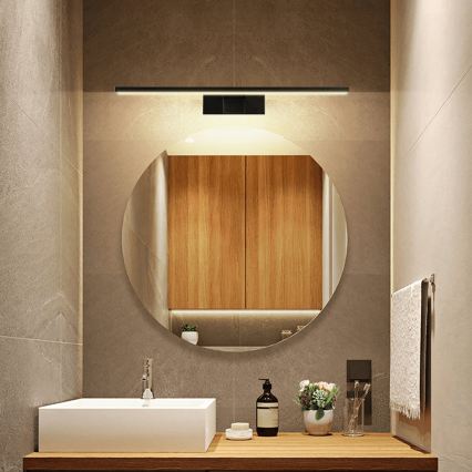 Aigostar - LED-Spiegelleuchte für Badezimmer, 8 W, 230 V, 4000 K, 40 cm, IP44, schwarz