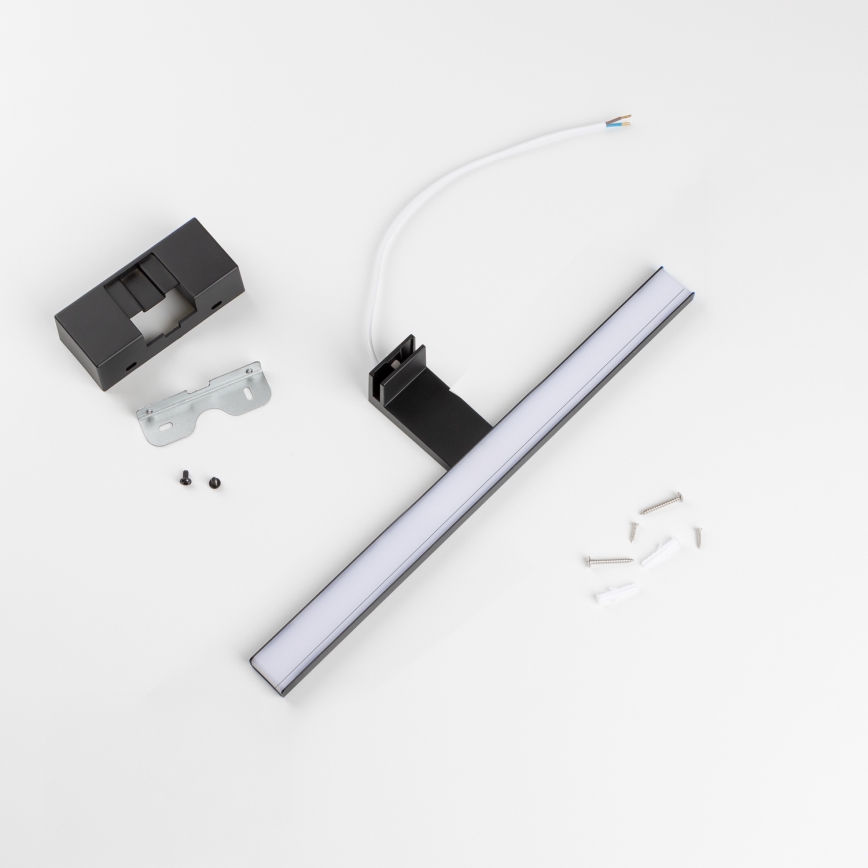 Aigostar - LED-Spiegelleuchte für Badezimmer, 8 W, 230 V, 4000 K, 40 cm, IP44, schwarz