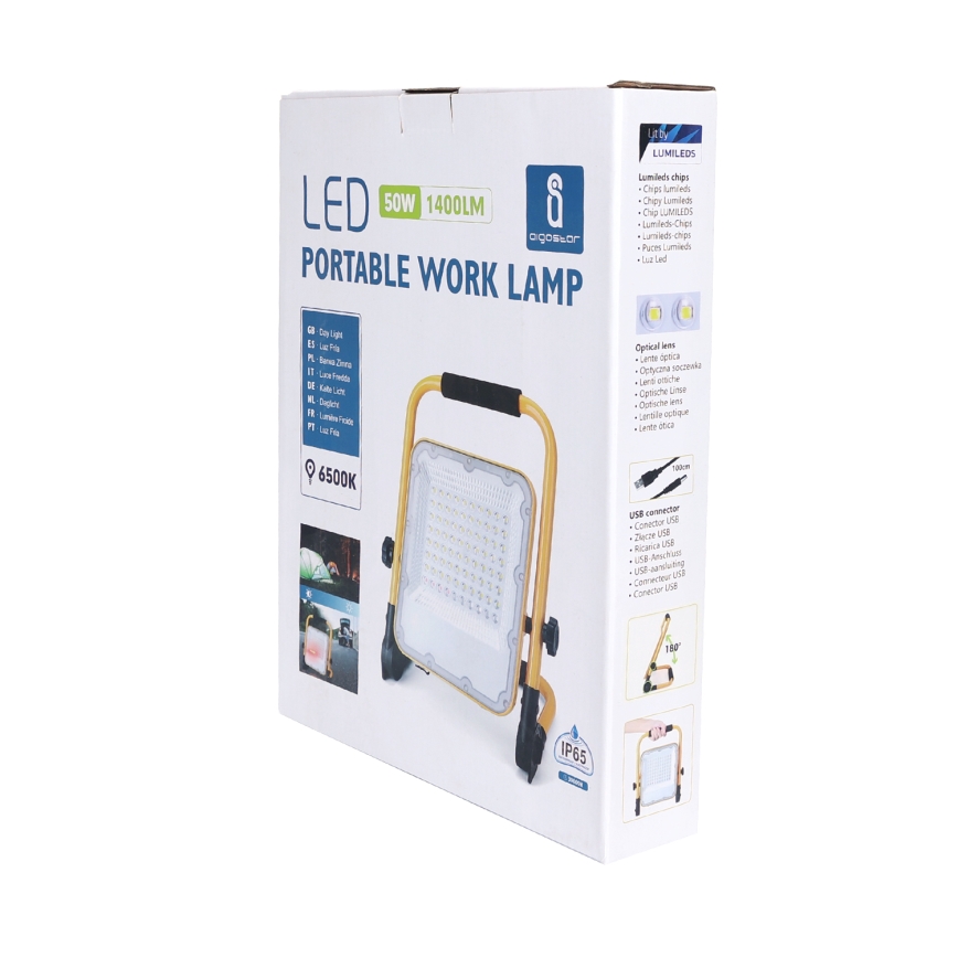 Aigostar - LED dimmbarer wiederaufladbarer Fluter LED/50W/5V 6500K IP65