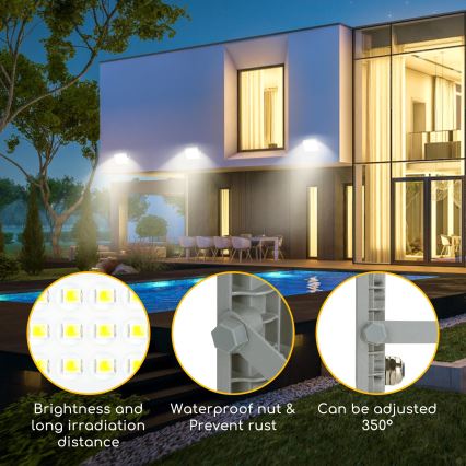 Aigostar - LED-Strahler LED/50W/230V grau 4000K IP65