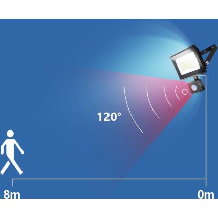 Aigostar – LED-Strahler mit Sensor LED/50W/230V 4000K IP65 schwarz