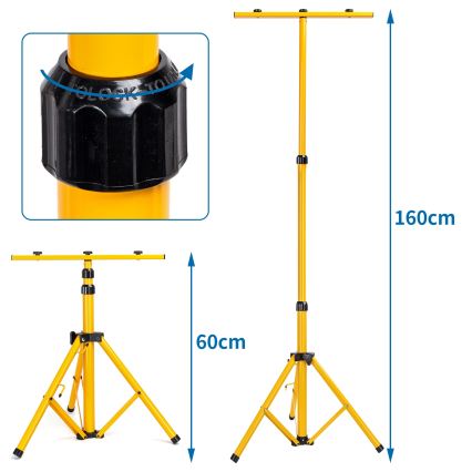 Aigostar - LED-Strahler mit Stativ 2xLED/30W/230V 6500K IP65 orange/schwarz