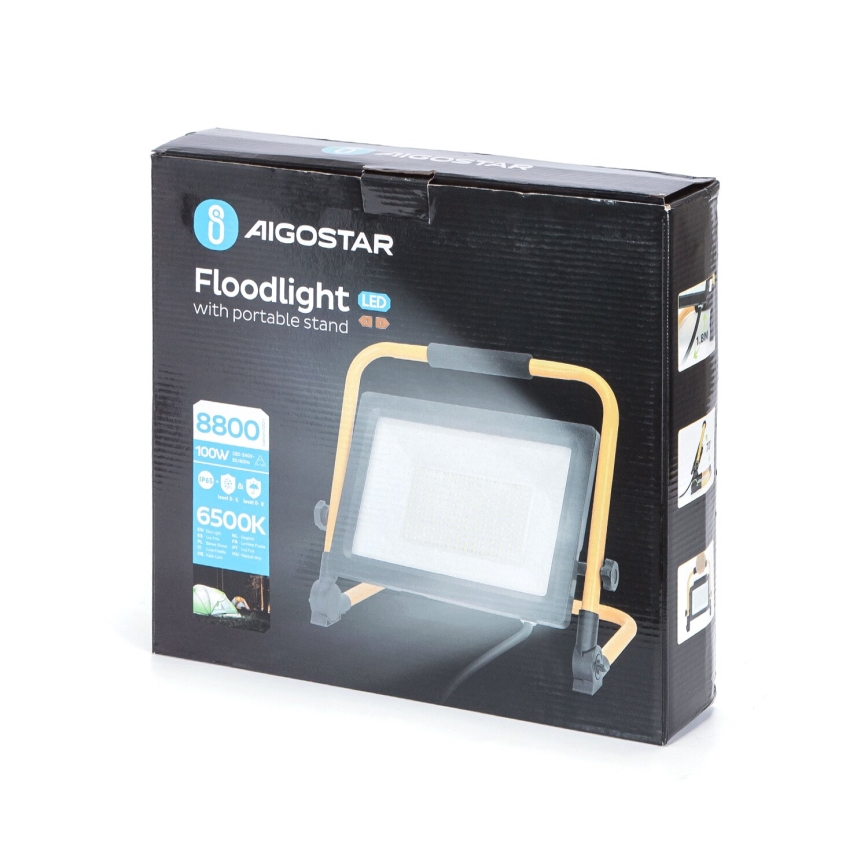Aigostar - LED-Strahler mit Stativ LED/100W/230V 6500K IP65