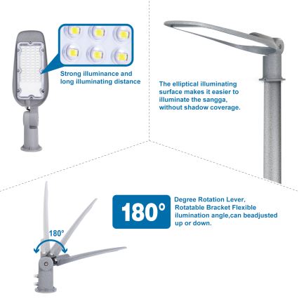 Aigostar - LED Straßenleuchte SLIM LED/150W/230V 6500K IP65
