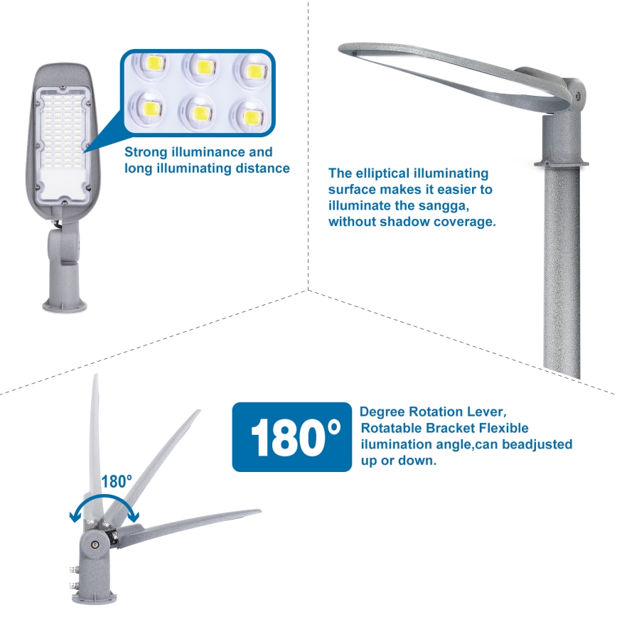 Aigostar - LED Straßenleuchte SLIM LED/150W/230V 6500K IP65