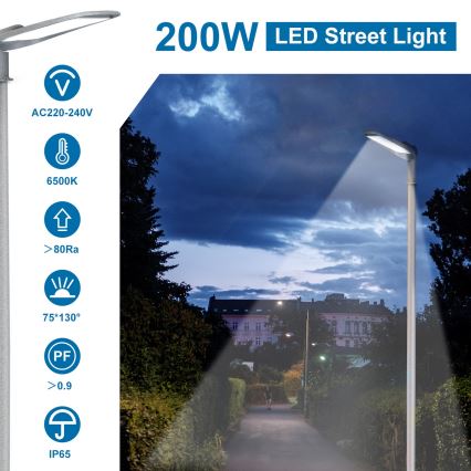 Aigostar - LED-Straßenleuchte SLIM LED/200W/230V 6500K IP65