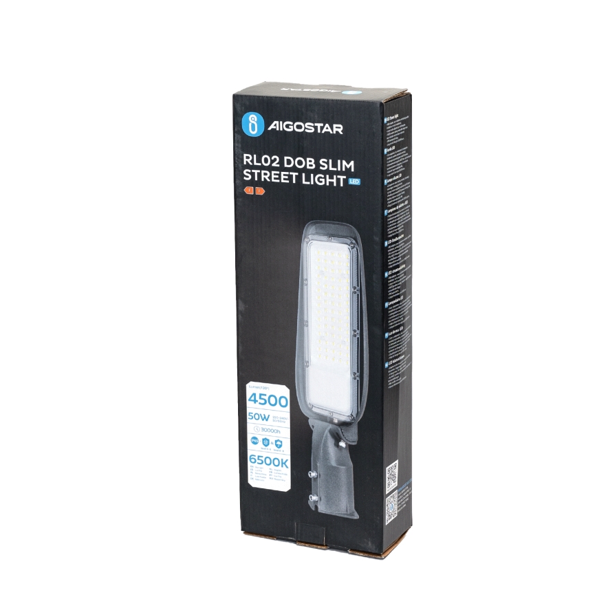 Aigostar - LED-Straßenleuchte SLIM LED/50W/230V 6500K IP65